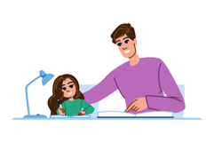 assistance helping kid homework vector Product Image 1