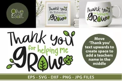 Thank you teacher, thank you for helping me grow monogram Product Image 1