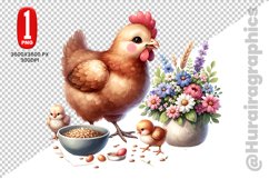Cute Hen Clipart - PNG File Product Image 1