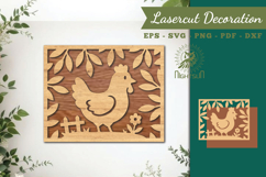 Hen Lasercut Decoration SVG Product Image 1