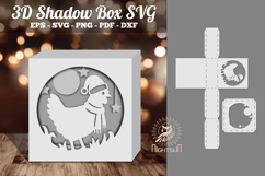 Hen Papercut Shadow Box Product Image 1