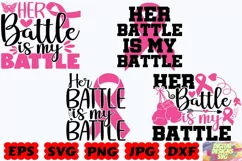Her Battle Is My Battle SVG | Cancer SVG | Cancer Cut File Product Image 1