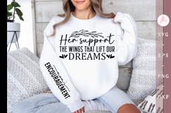 Her support the wings that lift our dreams Sleeve SVG Design Product Image 1