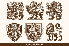 Heraldic Lion Vector SVG Emblem Product Image 1