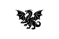 Heraldic Winged Dragon Logo Design Product Image 1