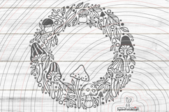 Autumn Wreath Mushrooms cutting file SVG DXF Product Image 1