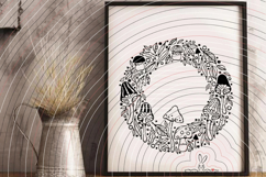 Autumn Wreath Mushrooms cutting file SVG DXF Product Image 3