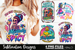 Funny Skeletons Sarcastic Retro PNG Sublimation Product Image 1
