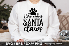 Here comes santa claws SVG - Christmas Cat Design Product Image 1