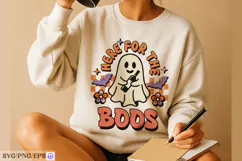 Retro Halloween Here for the Boos SVG PNG T-shirt Design Product Image 3