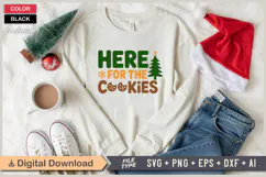 Here For The Cookies SVG | Christmas SVG | Holiday SVG Product Image 1