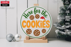 Here For The Cookies SVG | Christmas Round Sign SVG | Xmas Product Image 2