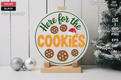 Here For The Cookies SVG | Christmas Round Sign SVG | Xmas Product Image 2