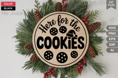 Here For The Cookies SVG | Christmas Round Sign SVG | Xmas Product Image 3