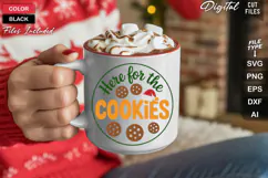Here For The Cookies SVG | Christmas Round Sign SVG | Xmas Product Image 5