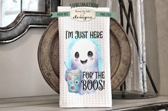 Here For the Boos Kitchen Towel Sublimation PNG |Halloween Product Image 2