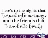 Farmhouse Home Round Sign Svg, Here's To The Nights Product Image 2