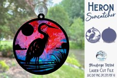 Heron Bird Suncatcher Ornament for Glowforge or Laser Cutter Product Image 1