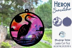 Heron Bird Suncatcher Ornament for Glowforge or Laser Cutter Product Image 2