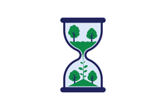 Hourglass with Growing Trees and Plant Ecology Symbol Nature Product Image 1