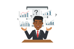 Businessman Confused by Financial Graphs and Data Analysis V Product Image 1