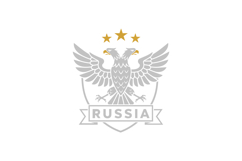 Double-headed eagle emblem with golden stars and Russia bann Product Image 1