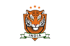 Fierce tiger head mascot with orange shield and stars above Product Image 1