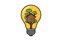 Light bulb with tree house inside creative eco friendly ener Product Image 1