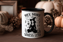 Hex More Stress Less SVG Witchy Self Care Meditating Clipart Product Image 3