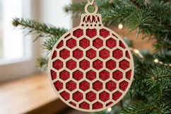 Hexagon Christmas Bauble SVG Laser Cut Ornament File Product Image 2