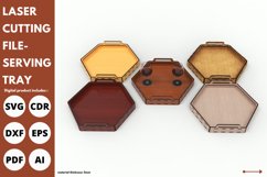Hexagon serving tray with handle svg Laser cut & glowforge Product Image 2