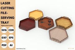 Hexagon serving tray with handle svg Laser cut & glowforge Product Image 3