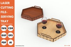 Hexagon serving tray with handle svg Laser cut & glowforge Product Image 4