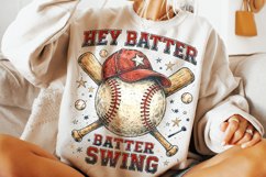 Hey Batter Batter Swing, Baseball Game Day PNG, Baseball Mom Product Image 1