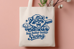 Hey Batter Batter Swing SVG - Funny Raccoon Baseball PNG Product Image 3
