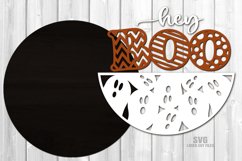 Halloween Door Sign - Hey Boo SVG - Laser Cut Files - Glowforge Files - Ghost Door Sign - Cricut Files