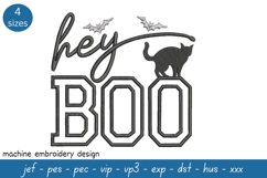 Hey Boo Embroidery Design - Halloween Pattern Product Image 1