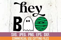Hey Boo SVG - Halloween SVG - Trick Or Treat - Boo Squad SVG Product Image 1