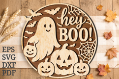 Hey Boo Ghost Laser Cut SVG Product Image 1