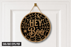 Hey Boo Halloween Door Hanger Laser Cut Product Image 1