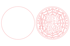 Hey Boo Halloween Door Hanger Laser Cut Product Image 2