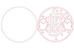 Hey Boo Halloween Door Hanger Laser Cut SVG Product Image 2