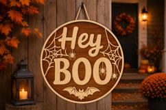 Hey Boo Halloween Sign SVG Product Image 1