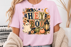 Hey Boo Halloween Sublimation, Rustic Vintage Ghost PNG Product Image 3