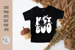 Hey Boo svg cut files you can use for Kids Halloween shirt, hoodies, crewnecks, iron-ons, mugs, printable, stickers, face masks, sweatshirt and more. 
