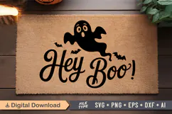 Hey Boo! SVG | Halloween Doormat SVG | Doormat SVG Product Image 2