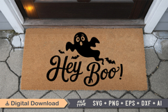 Hey Boo! SVG | Halloween Doormat SVG | Doormat SVG Product Image 3