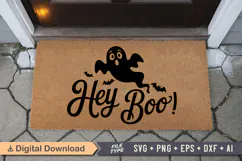 Hey Boo! SVG | Halloween Doormat SVG | Doormat SVG Product Image 3