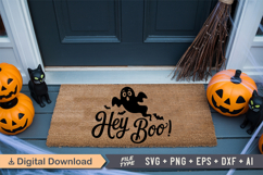 Hey Boo! SVG | Halloween Doormat SVG | Doormat SVG Product Image 4