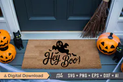Hey Boo! SVG | Halloween Doormat SVG | Doormat SVG Product Image 4